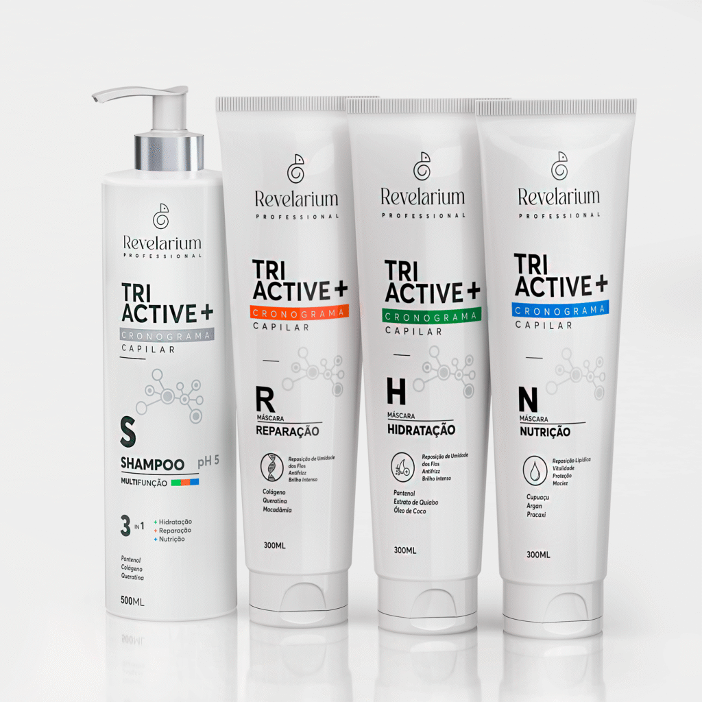Kit Cronograma Capilar Completo Profissional Hidratação Nutrição Reconstrução Reparação 500ml