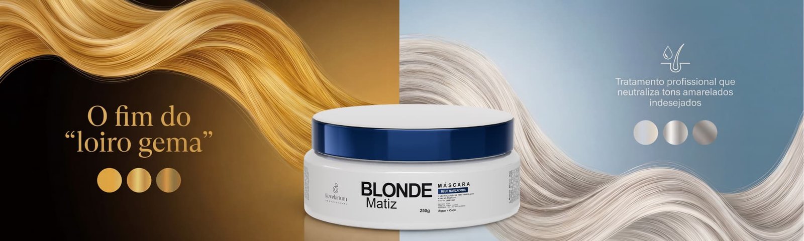 Máscara Matizadora Blonde Matiz Revelarium 250g embalagem profissional Revelarium