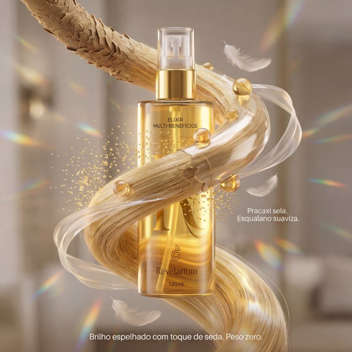 Óleo-com-Ácido-Hialurônico-Óleo-de-Argan-e-Pracaxi-Finalizador-com-Alecrim-Cosmético-Multifuncional-Elixir